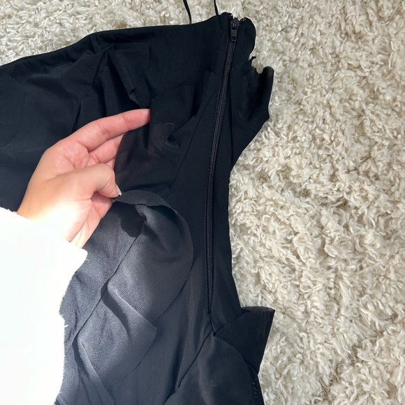 Strapless Black Ruffle Dress - Picture 5 of 7